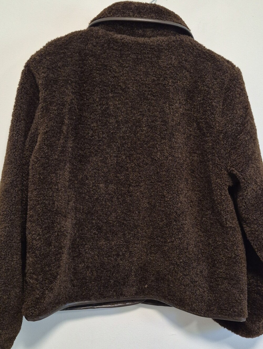 Lauren Ralph Lauren Teddy Sherpa Jacket Chocolate Brown Button Up Sz M $240 NWT - Picture 7 of 15